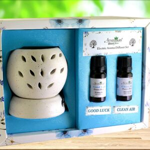Electric Aroma Diffuser Set 2 Premium Scented OilsGood Luck & Clean Air