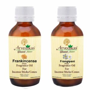 Set of 2 Arvedikas Premium Frankincense & Frangipani Fragrance Oils Making Agarbatti
