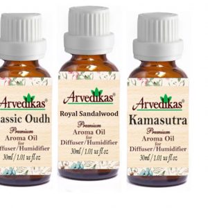 Set Of 3 Classic Oudh-Royal Sandalwood-Kamasutra Fragrance Oil for Diffuser (30Ml Each)