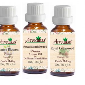 Set Of 3 Jasmine Blossom-Royal Sandalwood-Royal Cedarwood Fragrance Oil for Diffuser (30Ml Each)