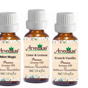 Set Of 3 Mint Magic-Lime & Lemon-French Vanilla Fragrance Oil for Diffuser (30Ml Each)