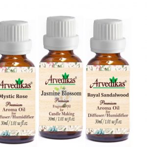 Set Of 3 Mystic Rose-Jasmine Blossom-Rayal Sandalwood Fragrance Oil for Diffuser (30Ml Each)