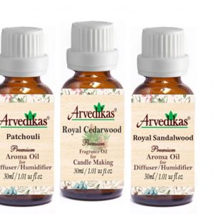Set Of 3 Patchouli-Royal Cedarwood-Royal Sandalwood Fragrance Oil for Diffuser (30Ml Each)