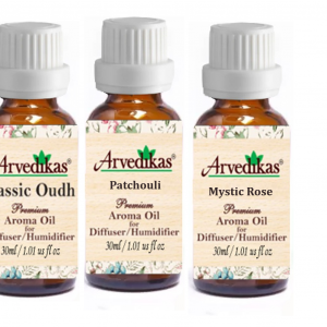Set Of 3 Classic Oudh-Patchouli-Mystic Rose Fragrance Oil for Diffuser (30Ml Each)