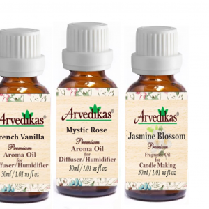 Set Of 3 French Vanilla-Mystic Rose-Jasmine Blossom Fragrance Oil for Diffuser (30Ml Each)