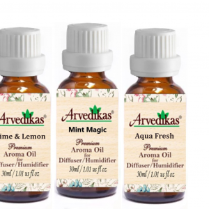 Set Of 3 Lime & Lemon-Mint Magic- Aqua Fresh Fragrance Oil for Diffuser (30Ml Each)