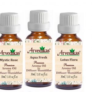 Set Of 3 Mystic Rose-Aqua Fresh-Lotus Flora Fragrance Oil for Diffuser (30Ml Each)
