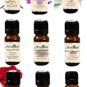 Pack Of 9 Arvedikas Premium Fragrance Oil For Candle Making | Soy Candle Fragrance Oil -10Ml Each (French Vanilla | French Lavender | Jasmine Blossom & More.)