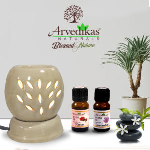 Electric Aroma Diffuser Set With 2 Fragrance Scented Oil 10Ml-(Rose | Lavender)
