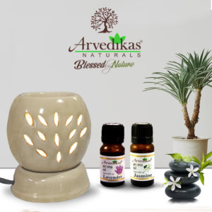 Electric Aroma Diffuser Set With 2 Fragrance Scented Oil 10Ml-(Lavender | Jasmine)